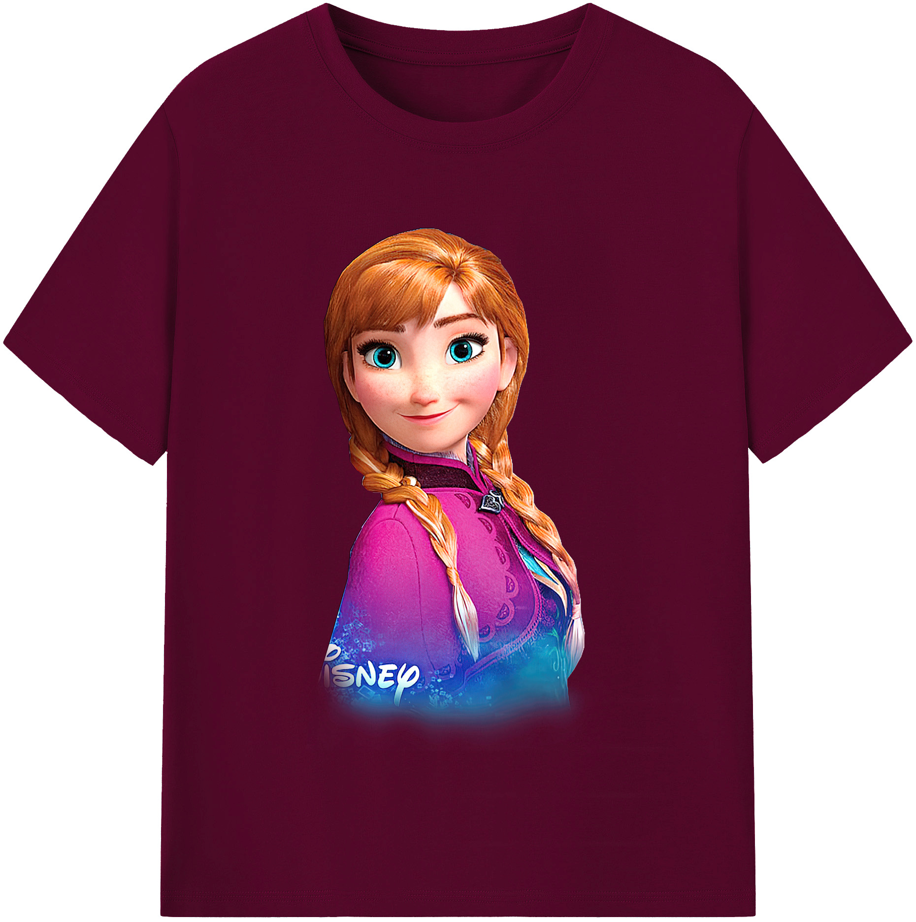 （画像用） アナと雪の女王 アンナ エルサ Frozen Anna Elsa レディースカジュアルプリントTシャツ（綿100％）